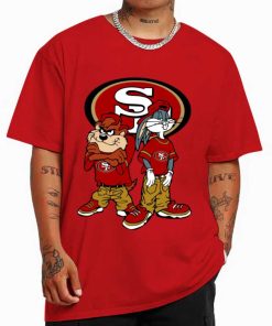 T Shirt Color DSBN442 Looney Tunes Bugs And Taz San Francisco 49Ers T Shirt