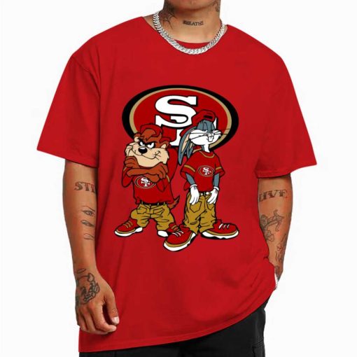T Shirt Color DSBN442 Looney Tunes Bugs And Taz San Francisco 49Ers T Shirt
