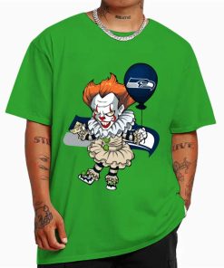 T Shirt Color DSBN462 It Clown Pennywise Seattle Seahawks T Shirt