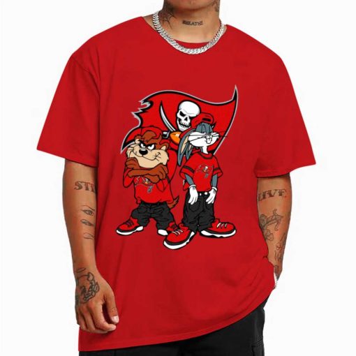 T Shirt Color DSBN474 Looney Tunes Bugs And Taz Tampa Bay Buccaneers T Shirt