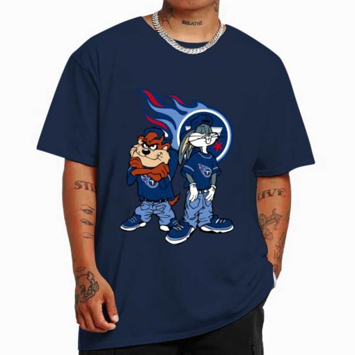 T Shirt Color DSBN485 Looney Tunes Bugs And Taz Tennessee Titans T Shirt