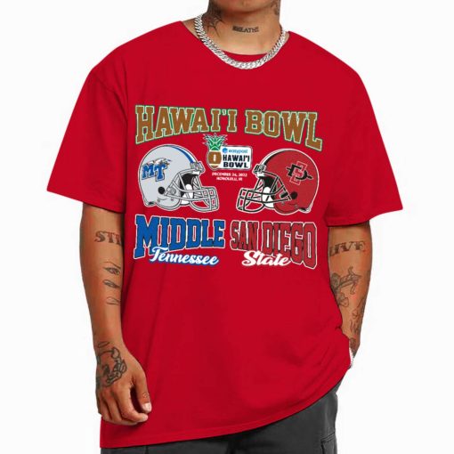 T Shirt Men 0 Red Hawai i Bowl Champions Middle Tennessee San Diego State 2022 T Shirt