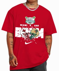 T Shirt Men 0 Red Miami And UAB Boom Helmet Home Town Lenders Bahamas Bowl T Shirt