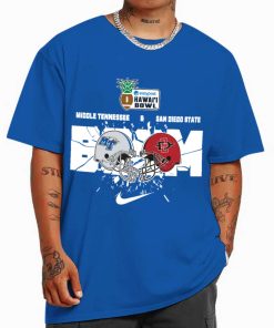 T Shirt Men 0 Royal Middle Tennessee San Diego State Hawai i Boom Helmet Hawai i Bowl Champions T Shirt