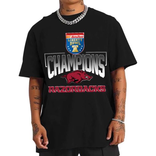 T Shirt Men Arkansas Razorbacks Autozone Liberty Bowl Champions T Shirt