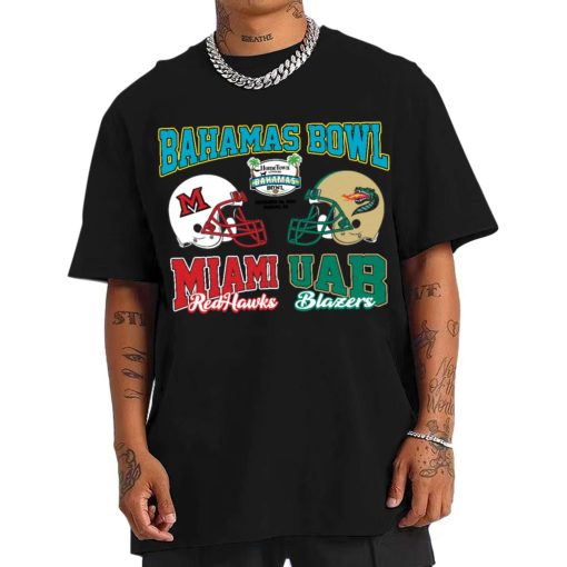 T Shirt Men Bahamas Bowl Champions Miami And UAB RedHawks 2022 T Shirt