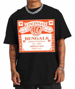 T Shirt Men DSBEER07 Kings Of Football Funny Budweiser Genuine Cincinnati Bengals T Shirt