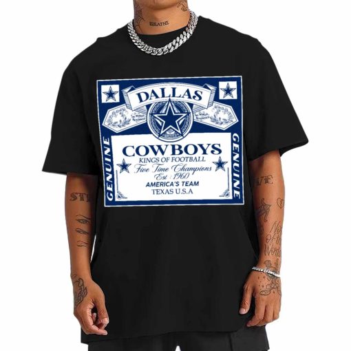 T Shirt Men DSBEER09 Kings Of Football Funny Budweiser Genuine Dallas Cowboys T Shirt