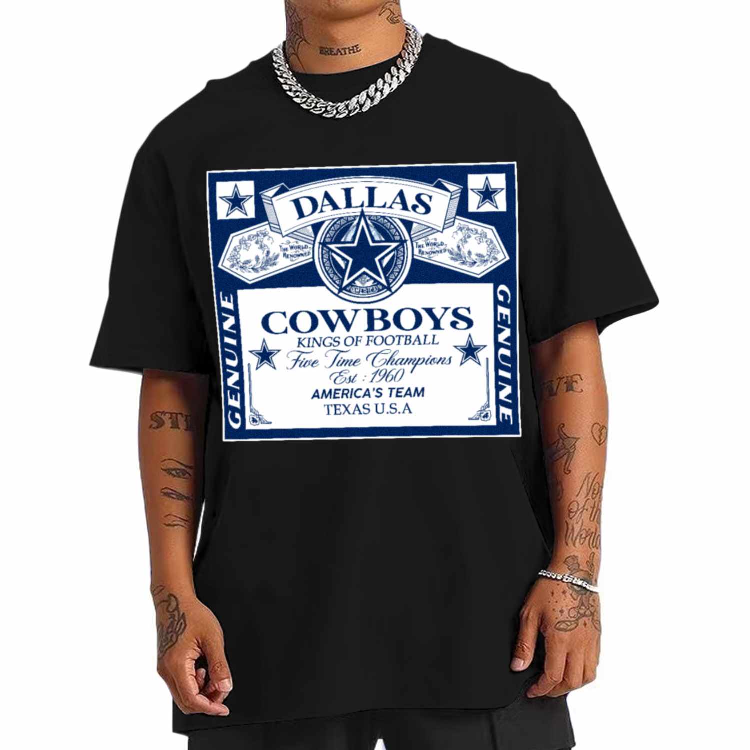 Kings Of Football Funny Budweiser Genuine Dallas Cowboys T-Shirt - Cruel  Ball