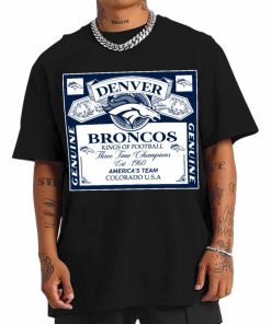 T Shirt Men DSBEER10 Kings Of Football Funny Budweiser Genuine Denver Broncos T Shirt