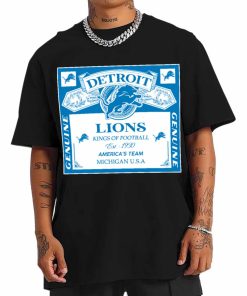 T Shirt Men DSBEER11 Kings Of Football Funny Budweiser Genuine Detroit Lions T Shirt