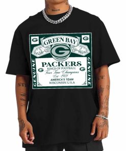 T Shirt Men DSBEER12 Kings Of Football Funny Budweiser Genuine Green Bay Packers T Shirt