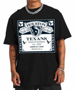 T Shirt Men DSBEER13 Kings Of Football Funny Budweiser Genuine Houston Texans T Shirt