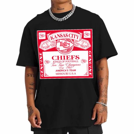 T Shirt Men DSBEER16 Kings Of Football Funny Budweiser Genuine Kansas City Chiefs T Shirt