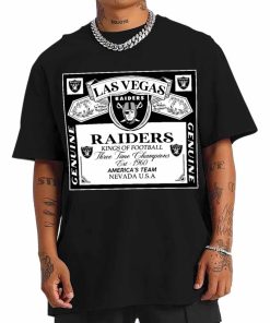 T Shirt Men DSBEER17 Kings Of Football Funny Budweiser Genuine Las Vegas Raiders T Shirt