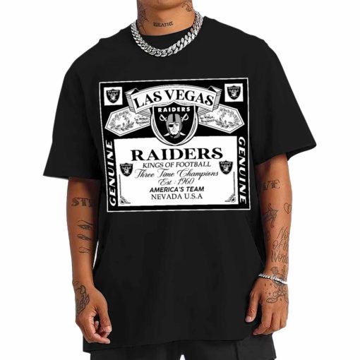T Shirt Men DSBEER17 Kings Of Football Funny Budweiser Genuine Las Vegas Raiders T Shirt
