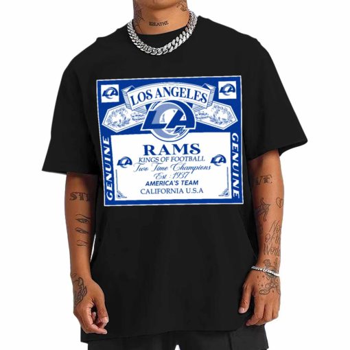 T Shirt Men DSBEER19 Kings Of Football Funny Budweiser Genuine Los Angeles Rams T Shirt