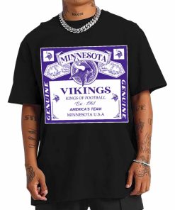 T Shirt Men DSBEER21 Kings Of Football Funny Budweiser Genuine Minnesota Vikings T Shirt