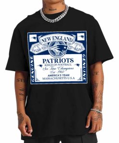 T Shirt Men DSBEER22 Kings Of Football Funny Budweiser Genuine New England Patriots T Shirt