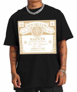 T Shirt Men DSBEER23 Kings Of Football Funny Budweiser Genuine New Orleans Saints T Shirt