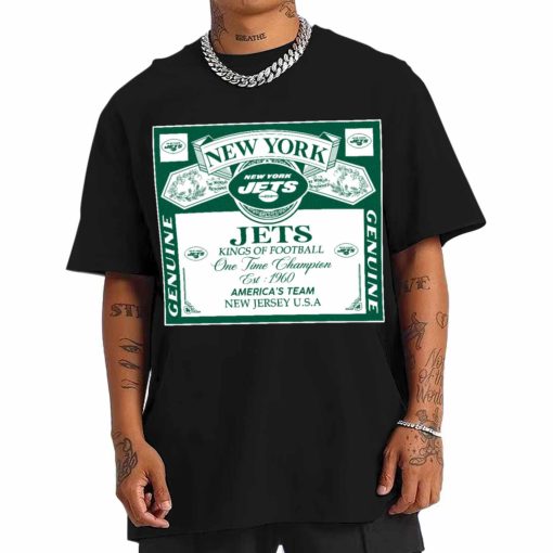 T Shirt Men DSBEER25 Kings Of Football Funny Budweiser Genuine New York Jets T Shirt