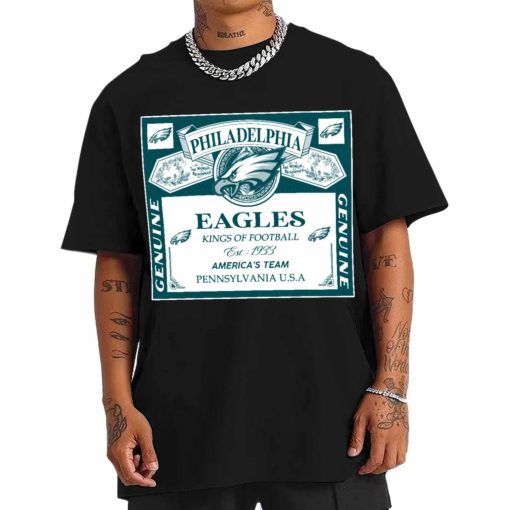 T Shirt Men DSBEER26 Kings Of Football Funny Budweiser Genuine Philadelphia Eagles T Shirt