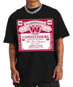 T Shirt Men DSBEER32 Kings Of Football Funny Budweiser Genuine Washington Commanders T Shirt