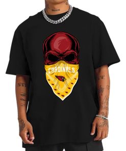 T Shirt Men DSBN001 Skull Wear Bandana Arizona Cardinals T Shirt