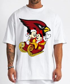 T Shirt Men DSBN003 Mickey Minnie Santa Ride Sleigh Christmas Arizona Cardinals T Shirt