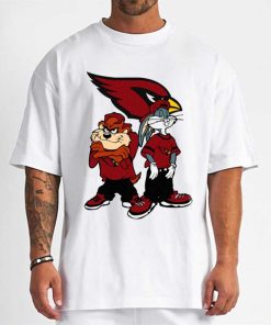 T Shirt Men DSBN011 Looney Tunes Bugs And Taz Arizona Cardinals T Shirt
