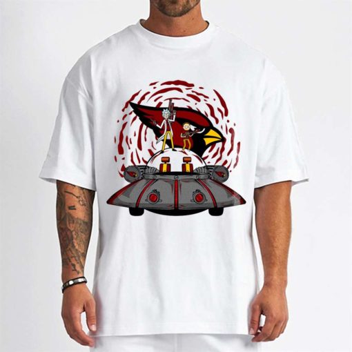 T Shirt Men DSBN013 Rick Morty In Spaceship Arizona Cardinals T Shirt