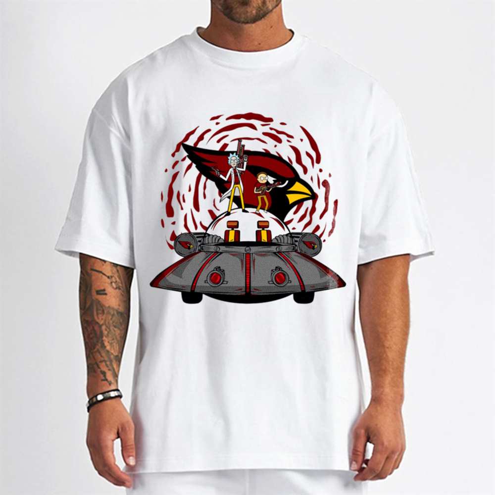 Rick Morty In Spaceship Arizona Cardinals T-Shirt