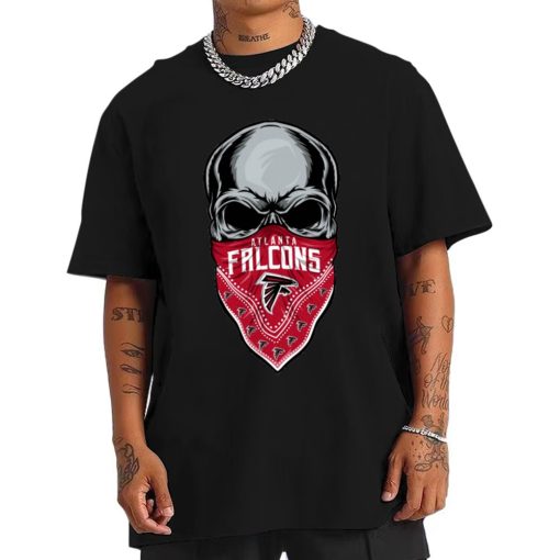 T Shirt Men DSBN017 Skull Wear Bandana Atlanta Falcons T Shirt