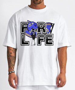 T Shirt Men DSBN036 For Life Helmet Flag Baltimore Ravens T Shirt