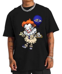 T Shirt Men DSBN037 It Clown Pennywise Baltimore Ravens T Shirt