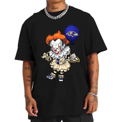 T Shirt Men DSBN037 It Clown Pennywise Baltimore Ravens T Shirt