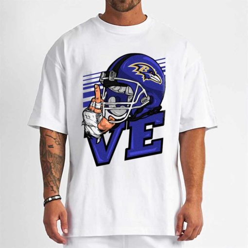 T Shirt Men DSBN039 Love Sign Baltimore Ravens T Shirt