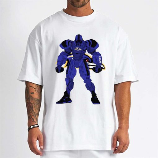 T Shirt Men DSBN041 Transformer Robot Baltimore Ravens T Shirt