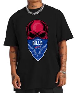 T Shirt Men DSBN049 Skull Wear Bandana Buffalo Bills T Shirt 1