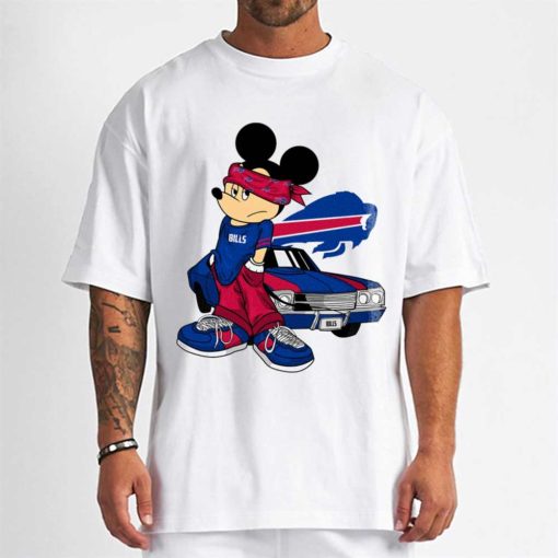 T Shirt Men DSBN057 Mickey Gangster And Car Buffalo Bills T Shirt
