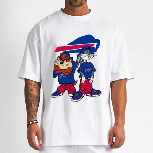 T Shirt Men DSBN060 Looney Tunes Bugs And Taz Buffalo Bills T Shirt