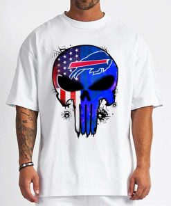 T Shirt Men DSBN063 Punisher Skull Buffalo Bills T Shirt