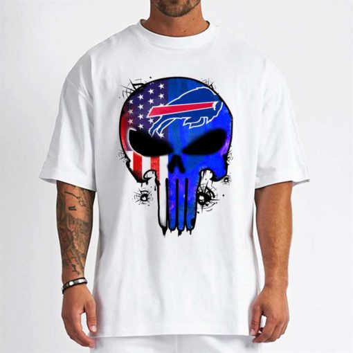 T Shirt Men DSBN063 Punisher Skull Buffalo Bills T Shirt