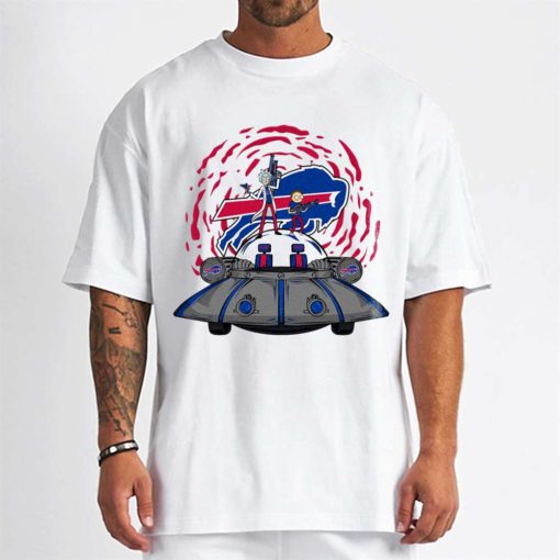 T Shirt Men DSBN064 Rick Morty In Spaceship Buffalo Bills T Shirt