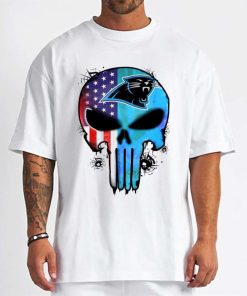 T Shirt Men DSBN069 Punisher Skull Carolina Panthers T Shirt