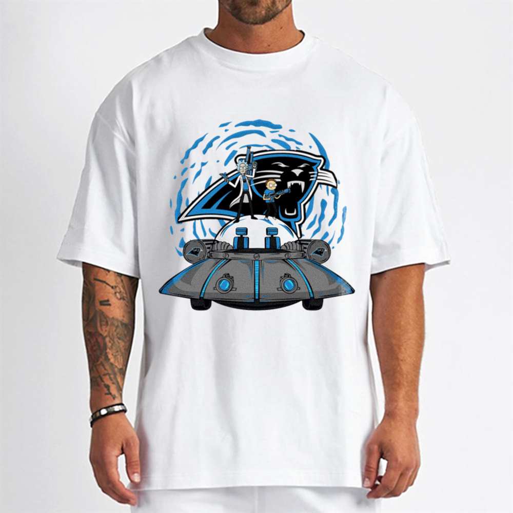 Rick Morty In Spaceship Carolina Panthers T-Shirt