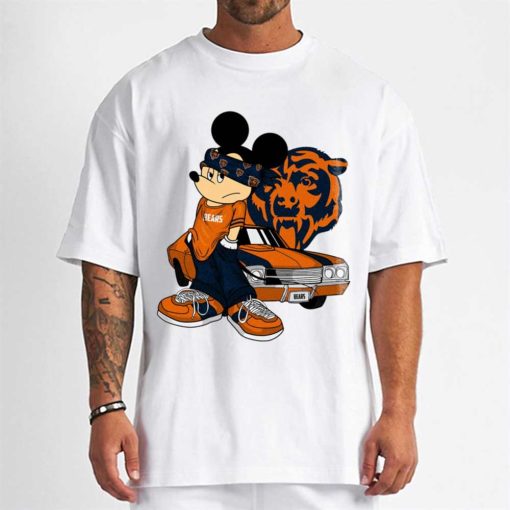 T Shirt Men DSBN083 Mickey Gangster And Car Chicago Bears T Shirt