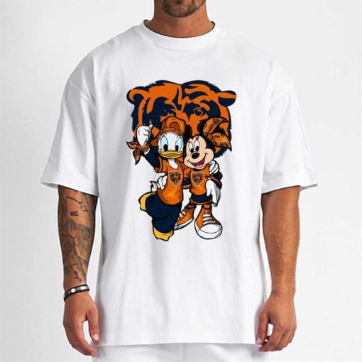 T Shirt Men DSBN092 Minnie And Daisy Duck Fans Chicago Bears T Shirt