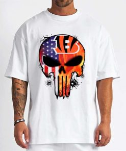T Shirt Men DSBN103 Punisher Skull Cincinnati Bengals T Shirt