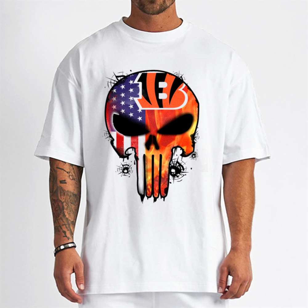 Punisher Skull Cincinnati Bengals T-Shirt
